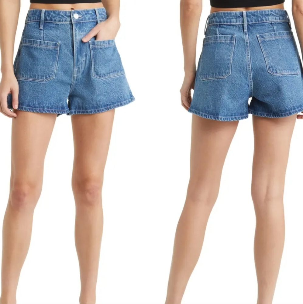 Nwt Frame Denim Le Bardot Denim Shorts